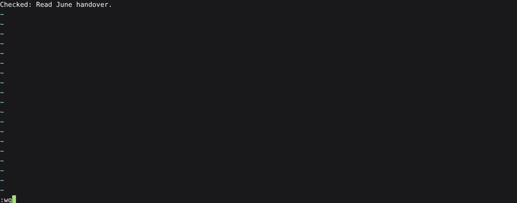 Vim 编辑 vim-notes.txt 时的编辑区与底部状态行